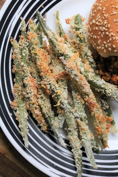 Crispy Parmesan Green Beans #ovenfried