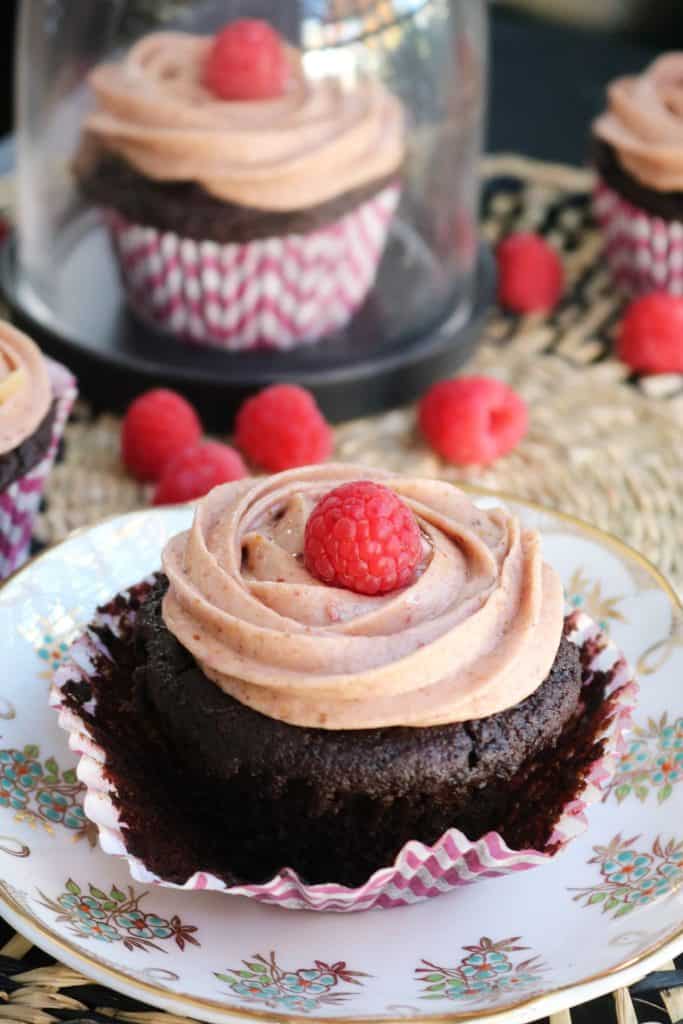 Gluten-Free Vegan Chocolate Almond Cupcakes.