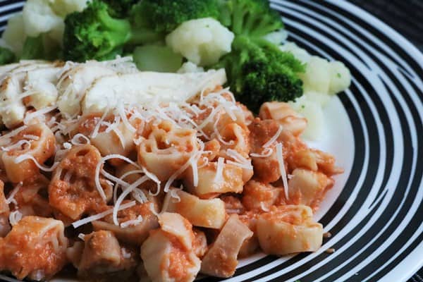 Lighter vodka sauce made with Greek yogurt