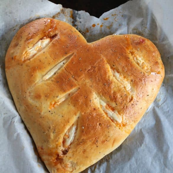 Sausage Lasagna Heart-Shaped Calzone.