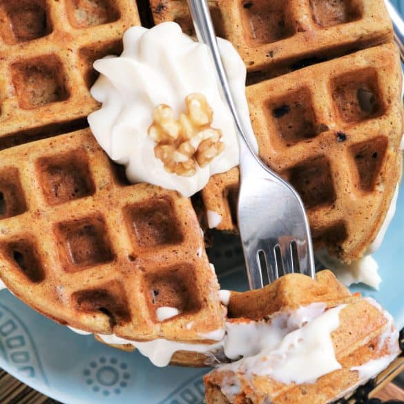 Homemade Carrot Cake Waffles
