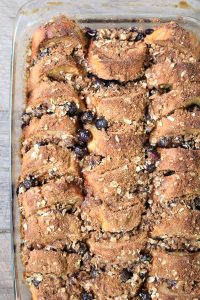 Overnight Blueberry French Toast with Streusel Topping