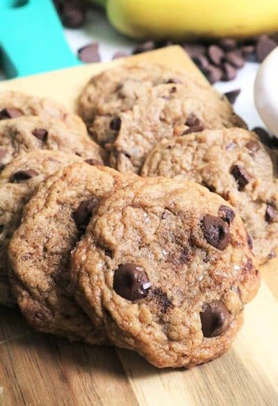 Dark Chocolate Peanut Butter Banana Cookies #thespiffycookie