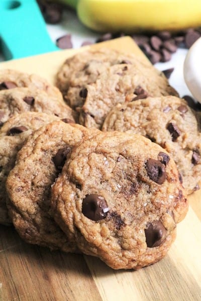 Dark Chocolate Peanut Butter Banana Cookies #thespiffycookie