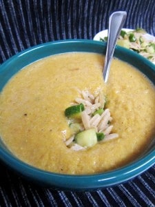 Corn Chowder with Zucchini and Orzo