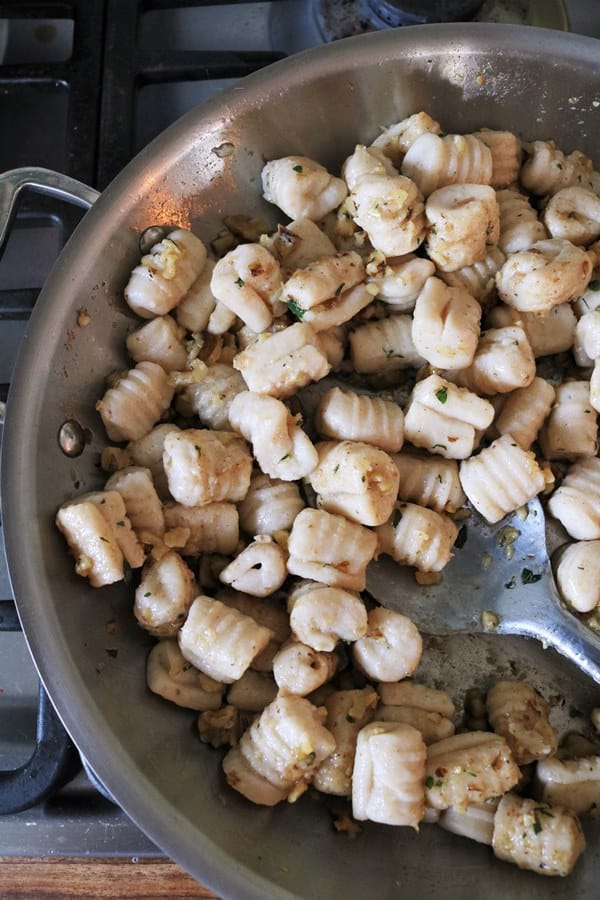 Goat Cheese Ricotta Gnocchi Sauteed with Walnut Thyme Butter Sauce