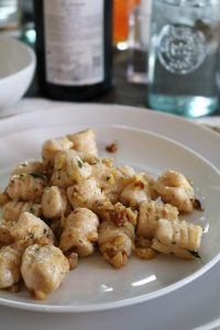 Homemade Goat Cheese Ricotta Gnocchi with Walnut Thyme Butter Sauce