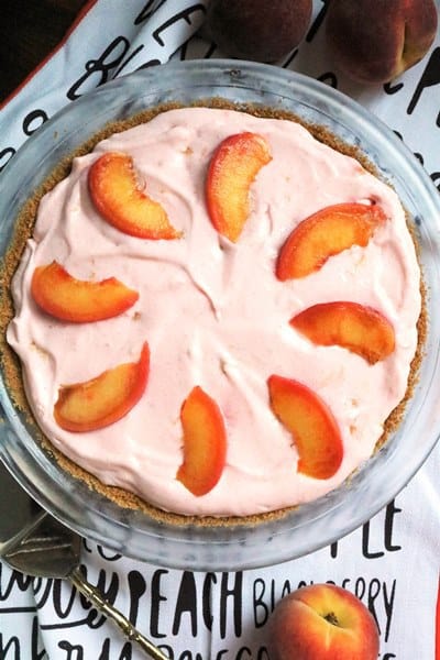 Peach Greek Yogurt Pie with Graham Cracker Crust