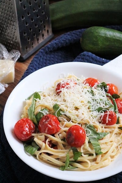 30 Minute Zucchini Pasta with Creamy Lemon-Basil Sauce