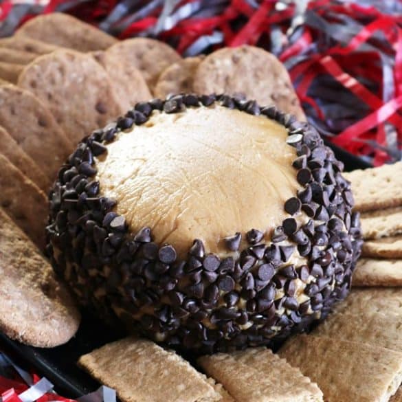 Buckeye Cheese Ball with Graham Crackers.