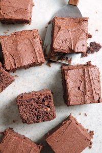 Cut Root Beer Cake Brownies.