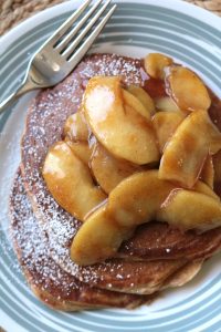 Apple Cinnamon Greek Yogurt Pancakes.