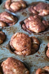 Buckeye Monkey Bread in Muffin Pan.