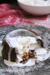 Chocolate Lava Cake with Molten Peanut Butter Center
