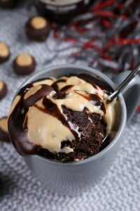 Microwave Chocolate Peanut Butter Mug Cake