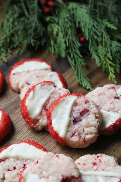 White Chocolate Cranberry Shortbread Cookies #whitechocolate #shortbread #cranberry