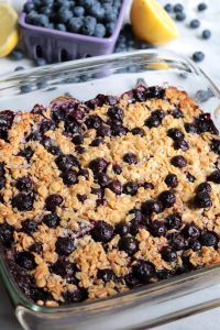 Fresh Meyer Lemon Blueberry Baked Oatmeal.