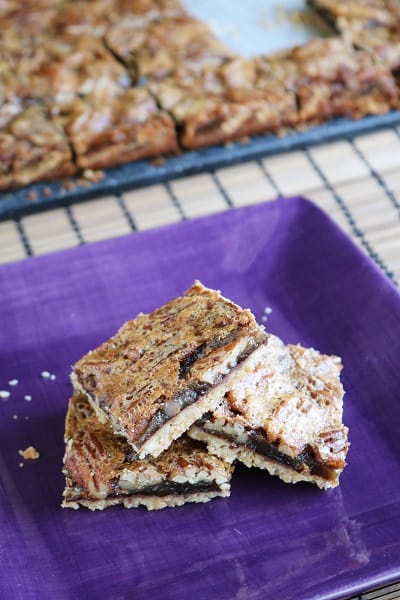 Nutella Pecan Pie Bars #worldnutelladay #piebars