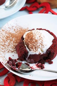 Red Velvet Molten Lava Cakes