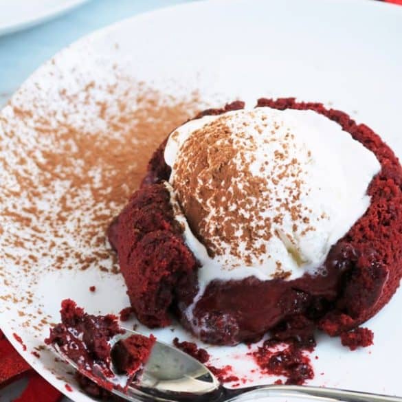 Red Velvet Molten Lava Cakes
