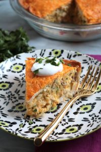Easy Cheesy Chicken Quesadilla Pie.