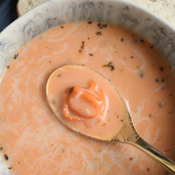 Creamy Tomato Tortellini Soup.