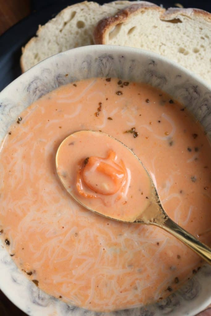 Creamy Tomato Tortellini Soup.
