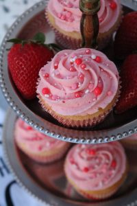 Strawberry Stuffed Cupcakes.