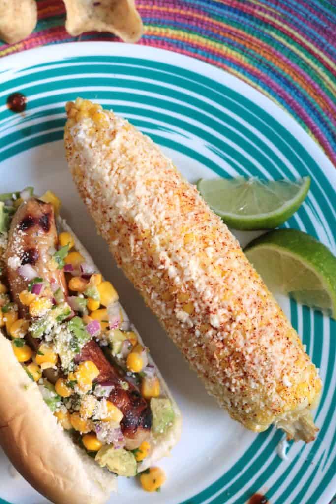 Healthier Elote made with Greek yogurt.