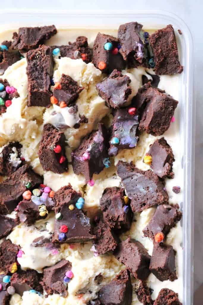 Malted Vanilla Cosmic Brownie Chunk Ice Cream 5