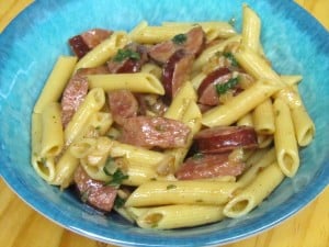 Penne with Andouille and Parmesan