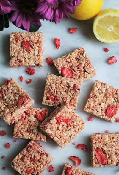Strawberry Lemonade Rice Crispy Treats