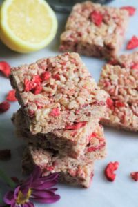 Strawberry Lemonade Rice Crispy Treat Stack