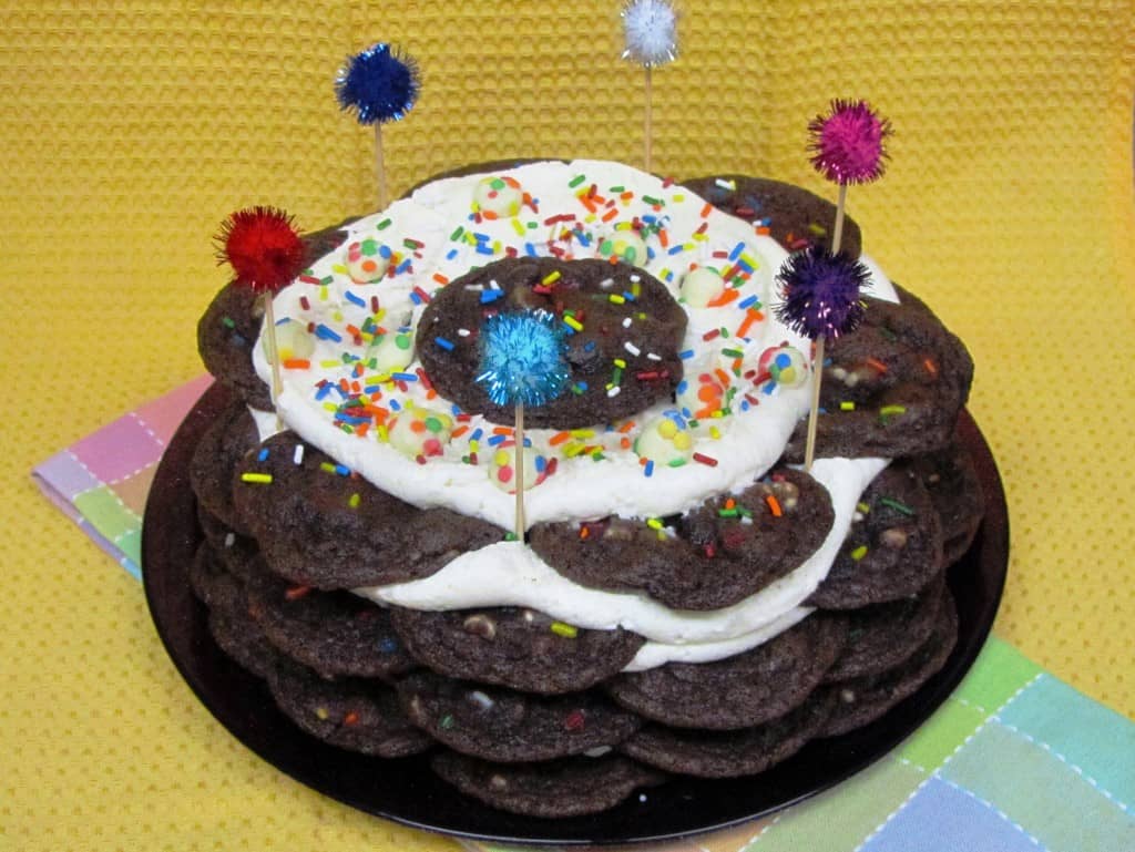 Chocolate Funfetti Cookie Stack Cake 1