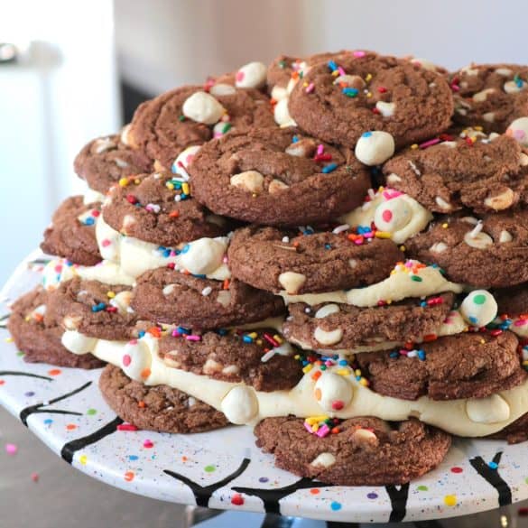 Chocolate Funfetti Cookie Stack Cake.
