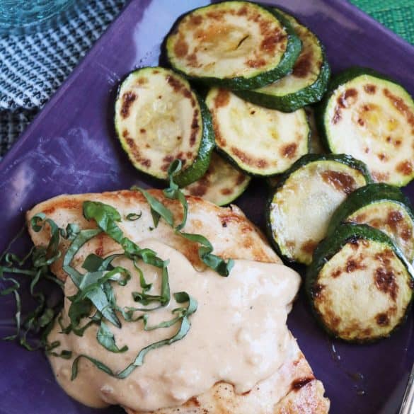 Creamy Chicken and Herb Skillet with Zucchini.
