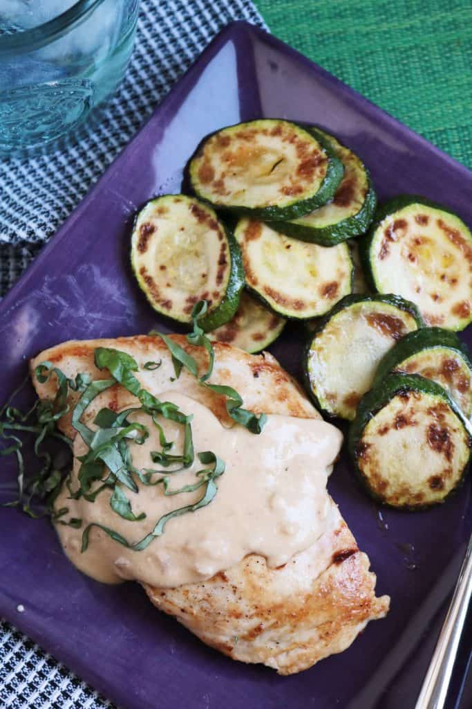 Creamy Chicken and Herb Skillet with Zucchini.