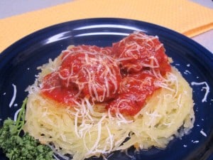 Fennel Pesto Meatballs with Spaghetti Squash