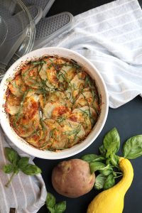 Potato, Squash and Goat Cheese Gratin