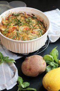 Potato Squash Goat Cheese Gratin