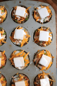 Scalloped Potatoes with Bacon in a Cupcake Pan.