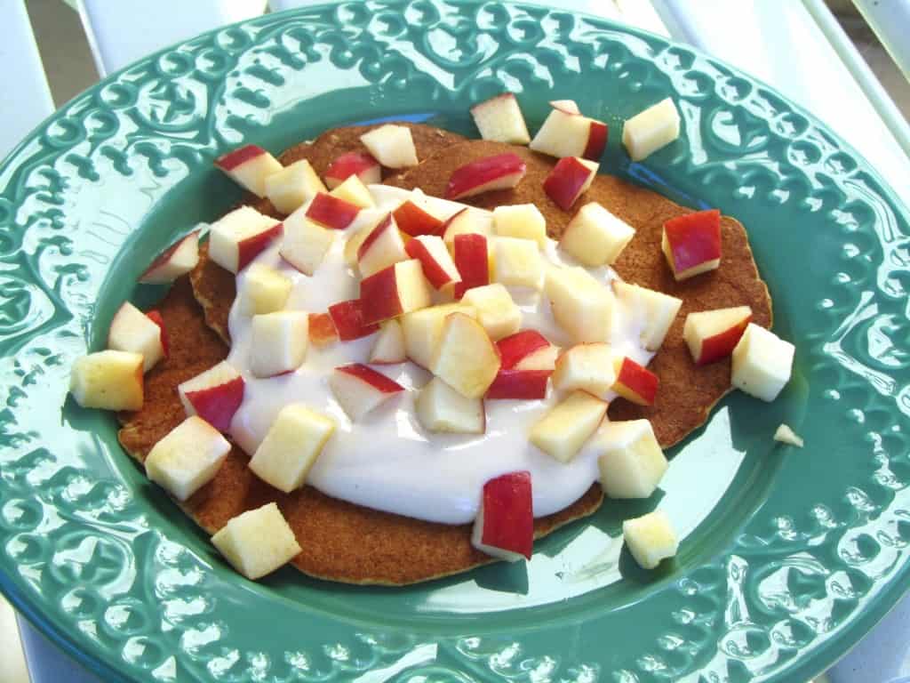 Apple-Walnut Pancakes with Brown Sugar Greek Yogurt