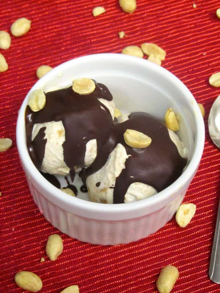 Peanut Butter Ice Cream with Dark Chocolate Shell
