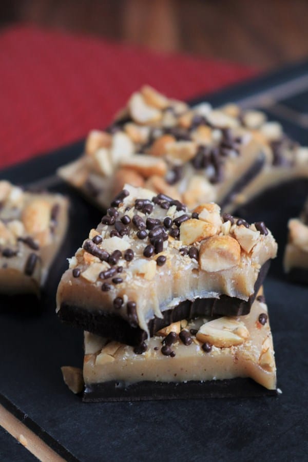 Homemade Peanut Butter and Dark Chocolate Fudge