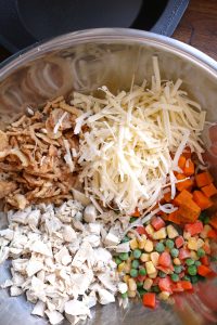 Lattice Chicken and Sweet Potato Pot Pie Filling.