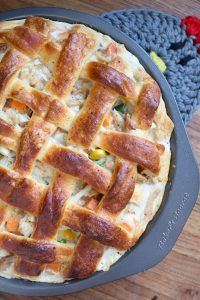 Lattice Topped Chicken and Sweet Potato Potpie.