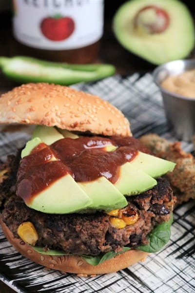 Spicy Black Bean Burgers #vegetarian