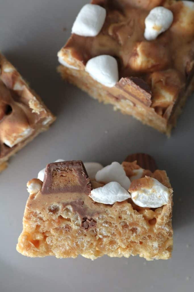 Peanut Butter Banana Marshmallow Rice Krispie Treats.