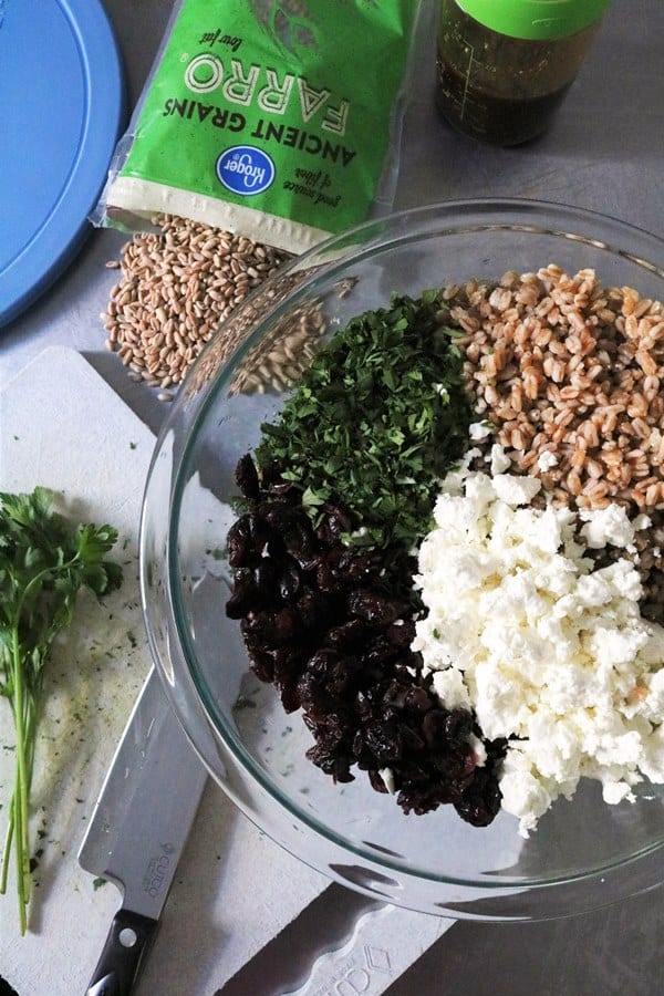 Farro, Cranberry and Goat Cheese Salad