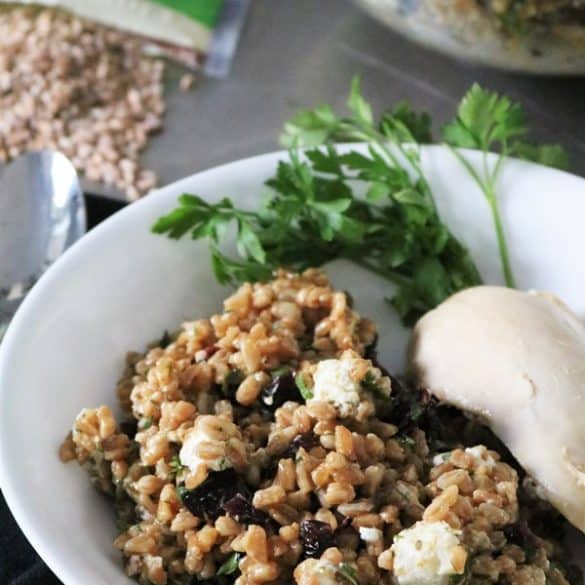 Farro, Cranberry and Goat Cheese Salad with Chicken
